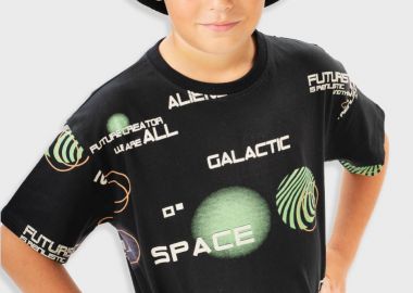 Εμπριμέ μπλούζα για αγόρι | ΜΑΥΡΟ - Energiers - 